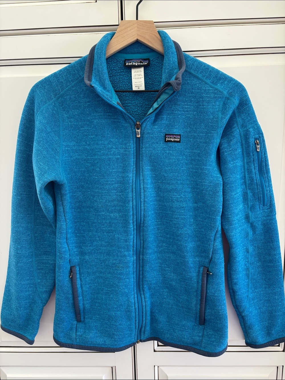 Patagonia Better Sweater Full Zip Rare Blue 25541 Zip Pockets Womens Size Medium